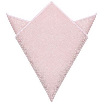 Men's Pocket Square Solid Color Herringbone Textured Handkerchief with Trim for Suits Formal
