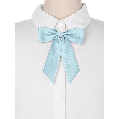 Women's Bow Ties Solid Color Western Ribbon Pre-Tied Bowties for School Uniform