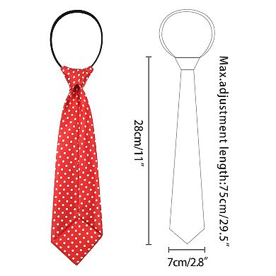 Pre-tied Necktie Colorful Cute Pattern Elastic Neck Extra Short Ties for Youth School Uniforms