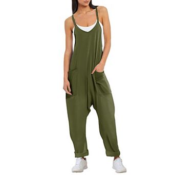 Ekouaer Womens Jumpsuit Sleeveless Overalls Jumpers Spaghetti Strap Baggy Long Pants Rompers
