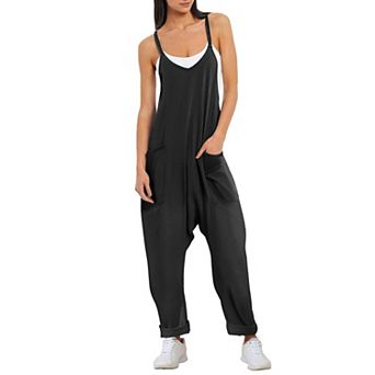 Ekouaer Womens Jumpsuit Sleeveless Overalls Jumpers Spaghetti Strap Baggy Long Pants Rompers