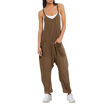 Ekouaer Womens Jumpsuit Sleeveless Overalls Jumpers Spaghetti Strap Baggy Long Pants Rompers