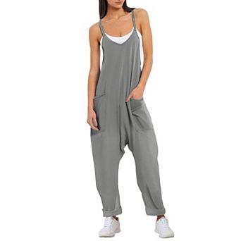 Ekouaer Womens Jumpsuit Sleeveless Overalls Jumpers Spaghetti Strap Baggy Long Pants Rompers