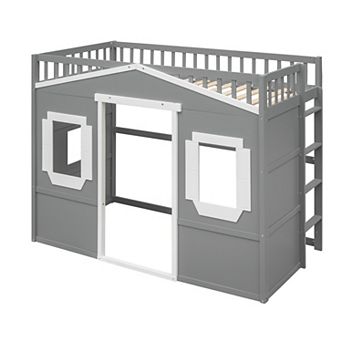 Merax Twin Size House Loft Bed With Ladder