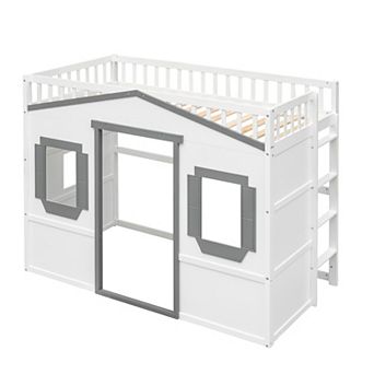 Merax Twin Size House Loft Bed With Ladder
