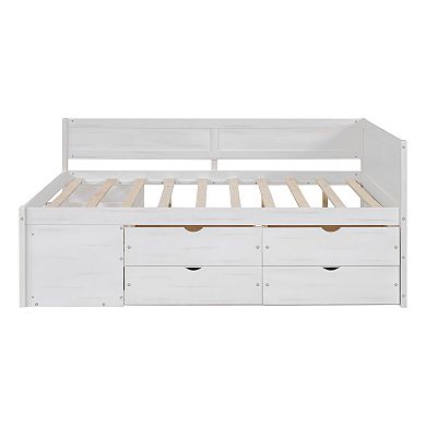 Merax Full Size Daybed with Drawers and Shelves