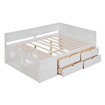Merax Full Size Daybed with Drawers and Shelves