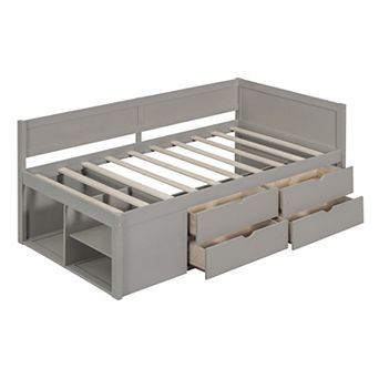 Merax Twin Size Daybed with Drawers and Shelves