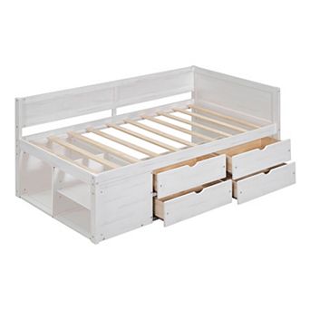Merax Twin Size Daybed with Drawers and Shelves
