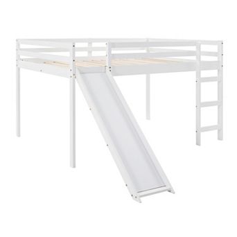 Merax Loft Bed with Slide, Multifunctional Design