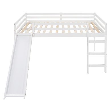 Merax Loft Bed with Slide, Multifunctional Design