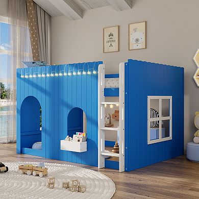 Merax Kids Loft Bed with Warm LED Light String