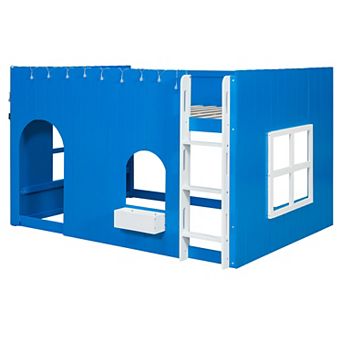 Merax Kids Loft Bed with Warm LED Light String