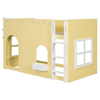 Merax Kids Loft Bed with Warm LED Light String