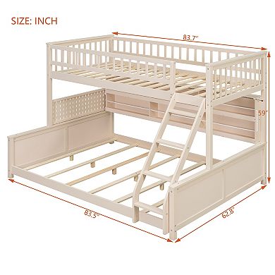 Merax Twin XL over Queen Bunk Bed with Integrated Shelving