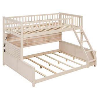 Merax Twin XL over Queen Bunk Bed with Integrated Shelving