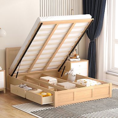 Merax Wood Platform Bed with Underneath Storage and 2 Drawers