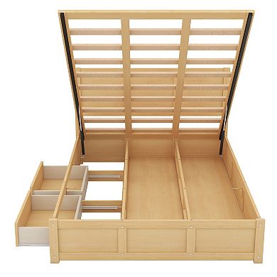 Merax Wood Platform Bed with Underneath Storage and 2 Drawers
