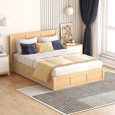 Merax Wood Platform Bed with Underneath Storage and 2 Drawers