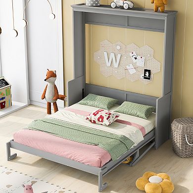 Merax Queen Size Murphy Bed with a Shelf