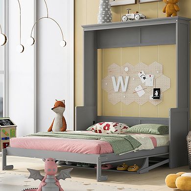 Merax Queen Size Murphy Bed with a Shelf