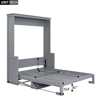 Merax Queen Size Murphy Bed with a Shelf