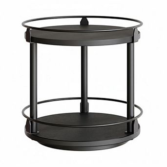 KAUFLY 2 tier Rotating Lazy Susan Spice Rack Turntable for Kitchen Countertop Cabinet