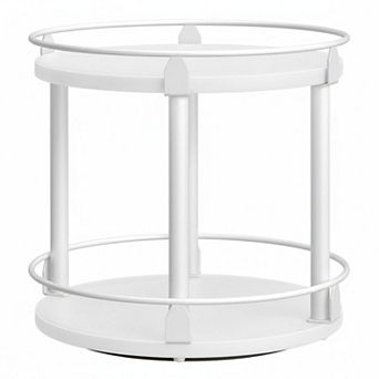 KAUFLY 2 tier Rotating Lazy Susan Spice Rack Turntable for Kitchen Countertop Cabinet