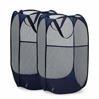 KAUFLY Collapsible Mesh Pop-Up Hamper with Pocket-Breathable Foldable Large Storage Basket