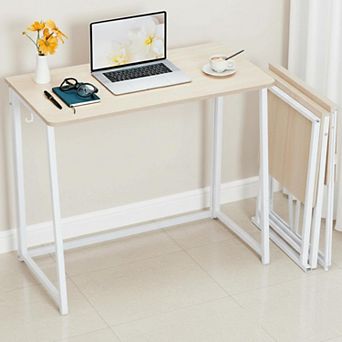 KAUFLY Folding Computer Desk 31.5" Portable Space-Saving Workstation for Home Office