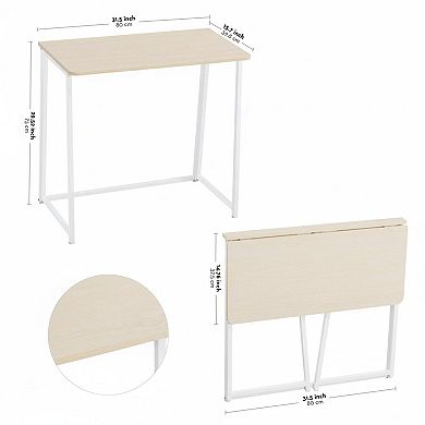 KAUFLY Folding Computer Desk 31.5" Portable Space-Saving Workstation for Home Office