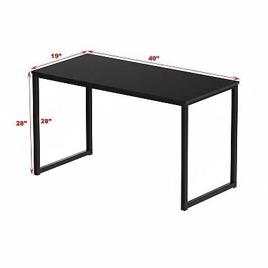 KAUFLY Compact Mission Desk with Steel Frame & Wood Top for Home Office & Dorm