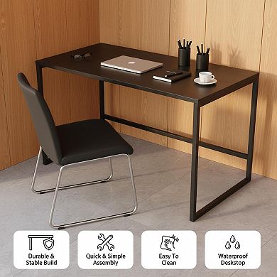 KAUFLY Compact Mission Desk with Steel Frame & Wood Top for Home Office & Dorm