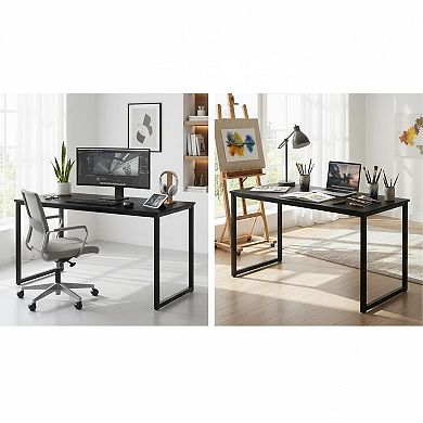 KAUFLY Compact Mission Desk with Steel Frame & Wood Top for Home Office & Dorm