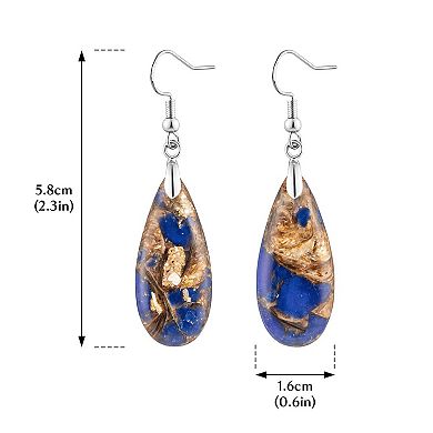 KAUFLY Teardrop Jasper Stone Dangle Earrings for Women Gift Box Included