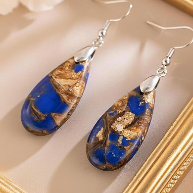 KAUFLY Teardrop Jasper Stone Dangle Earrings for Women Gift Box Included