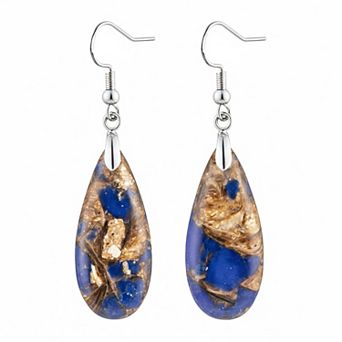 KAUFLY Teardrop Jasper Stone Dangle Earrings for Women Gift Box Included