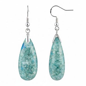 KAUFLY Teardrop Jasper Stone Dangle Earrings for Women Gift Box Included