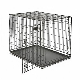 KAUFLY Folding Dog Crate with Divider & Leak-Proof Tray, Portable for Small Breeds
