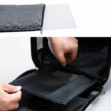 KAUFLY Soft-Sided Pet Carrier with Mesh Entry & Fleece Bed, Holds 22 lbs