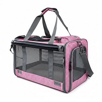KAUFLY Washable Collapsible Soft-Sided Pet Carrier for Cats up to 20lbs, Breathable Travel Bag