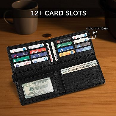 ZUQIETA Slim RFID Bifold Wallet ID Window, Zip Pocket, Card Slots for Women