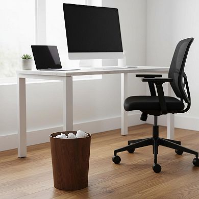 KAUFLY 2.3 Gallons Wood Trash Can Japanese Style Round Lightweight Sturdy for Home Office