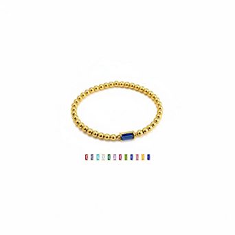 KAUFLY Stretch Beaded Birthstone Bracelet - Dainty Friendship Gift for Teen & Women