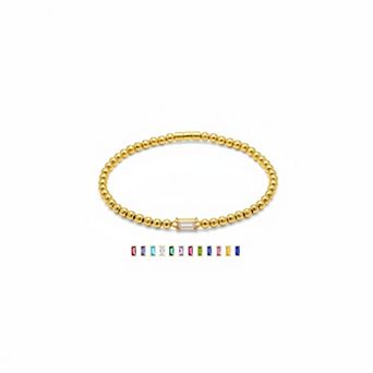 KAUFLY Stretch Beaded Birthstone Bracelet - Dainty Friendship Gift for Teen & Women