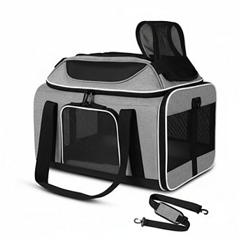 Petsfit Top-expandable Pet Carrier Airline Approved Soft-sided For Small Cats Dogs Locking Zippers