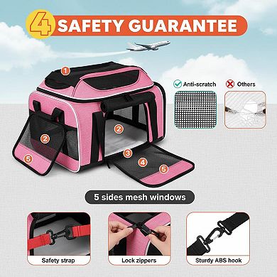Petsfit Top Expandable Pet Carrier Airline Approved Soft Sided Small Cats Dogs Locking