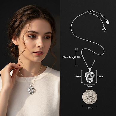 KAUFLY Sterling Silver Love Knot Necklace Infinity Symbol for Women