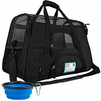 Petsfit Airline Approved Soft Sided Pet Carrier for Small Medium Dogs Cats Ventilated Sherpa Bed