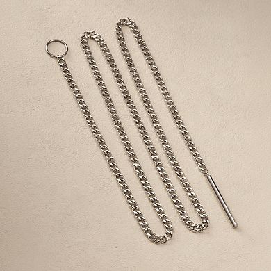 KAUFLY Silver toned Lariat Chunky Chain Bar Necklace - Gothic Punk Grunge Gift